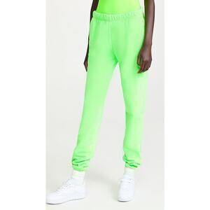 Good American Sweatpants Womens 7 4XL Pants Boyfriend Neon Green Cotton NWT